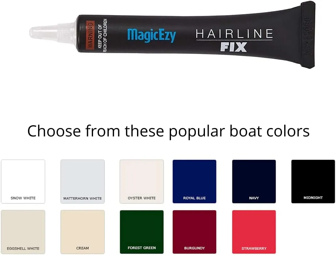 MagicEzy Hairline Fix - (Matterhorn White) - Gelcoat Repair Kit - Fix Cracks and Scratches Like a Pro - Fiberglass Boat Repair Kit - Boats, Jet Skis