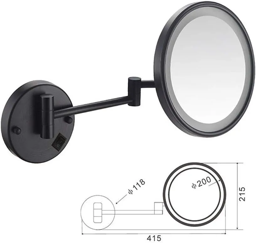 Makeup Mirror Shaving Mirror Wall Mounted 3X Magnification Extendable and Chrome Finished(#3)