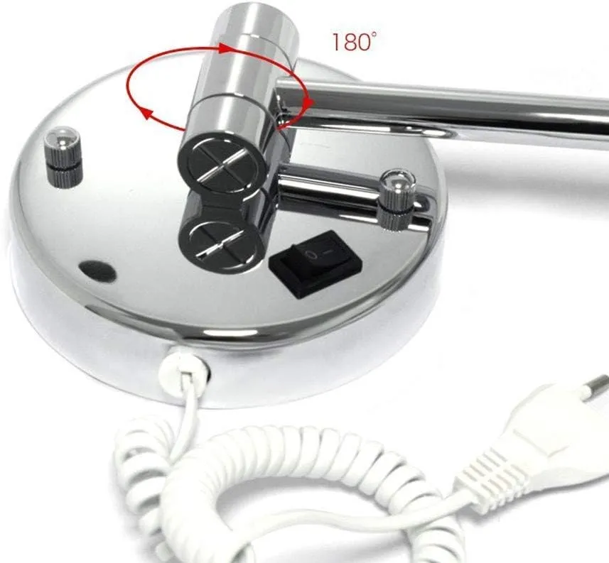 Makeup Mirror Shaving Mirror Wall Mounted 3X Magnification Extendable and Chrome Finished(#3)