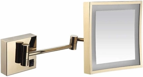 Makeup Shaving for Hotel Vanity with Adjustable Extendable Square 8 Inch 3X Magnification USB Charging