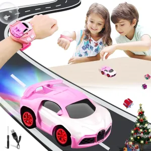 M&HONG Mini Watch Remote Control Car for Kids, 2.4 Ghz 50m Long Distance Racing Watch With USB Charging for Boys and Girls