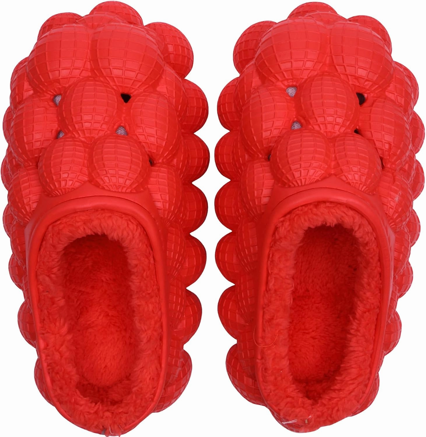 Man Women Bubble Slides with Fur Lined Bubble Slippers Comfortable Warm Fun Slippers Shoes for Indoor Outdoor