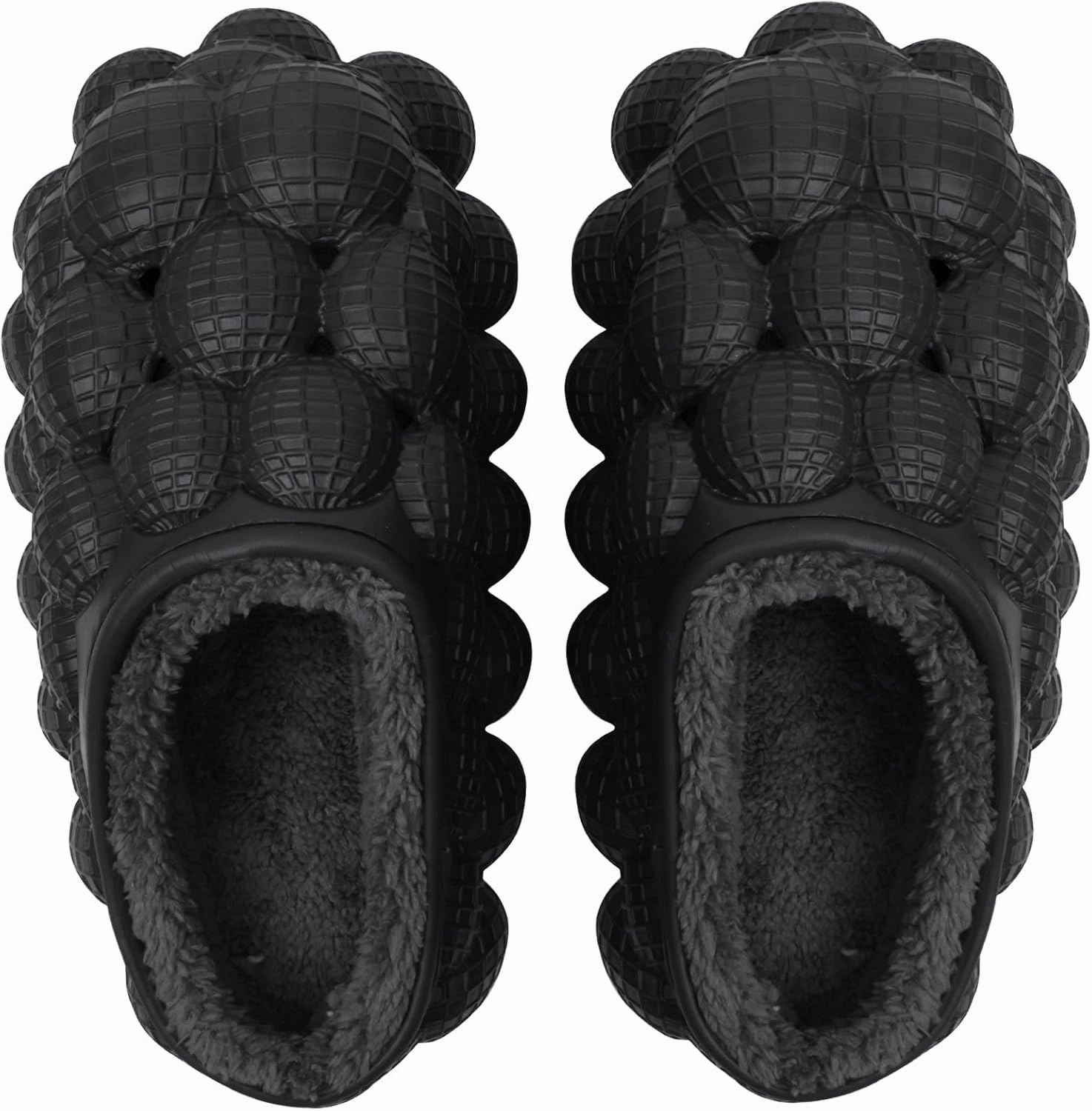 Man Women Bubble Slides with Fur Lined Bubble Slippers Comfortable Warm Fun Slippers Shoes for Indoor Outdoor