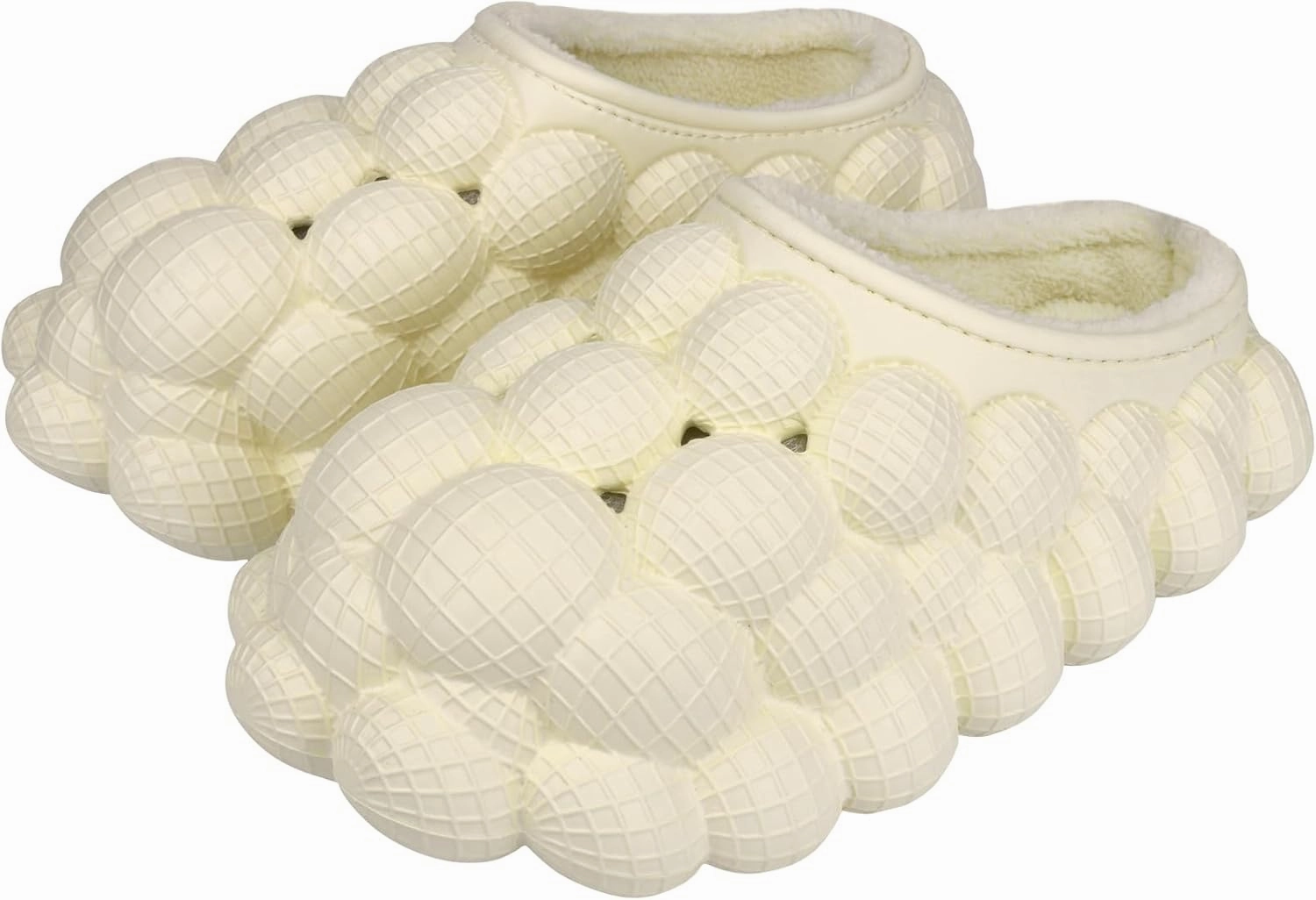 Man Women Bubble Slides with Fur Lined Bubble Slippers Comfortable Warm Fun Slippers Shoes for Indoor Outdoor