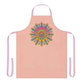 Mandala Peach Apron - Colorful Kitchen Decor