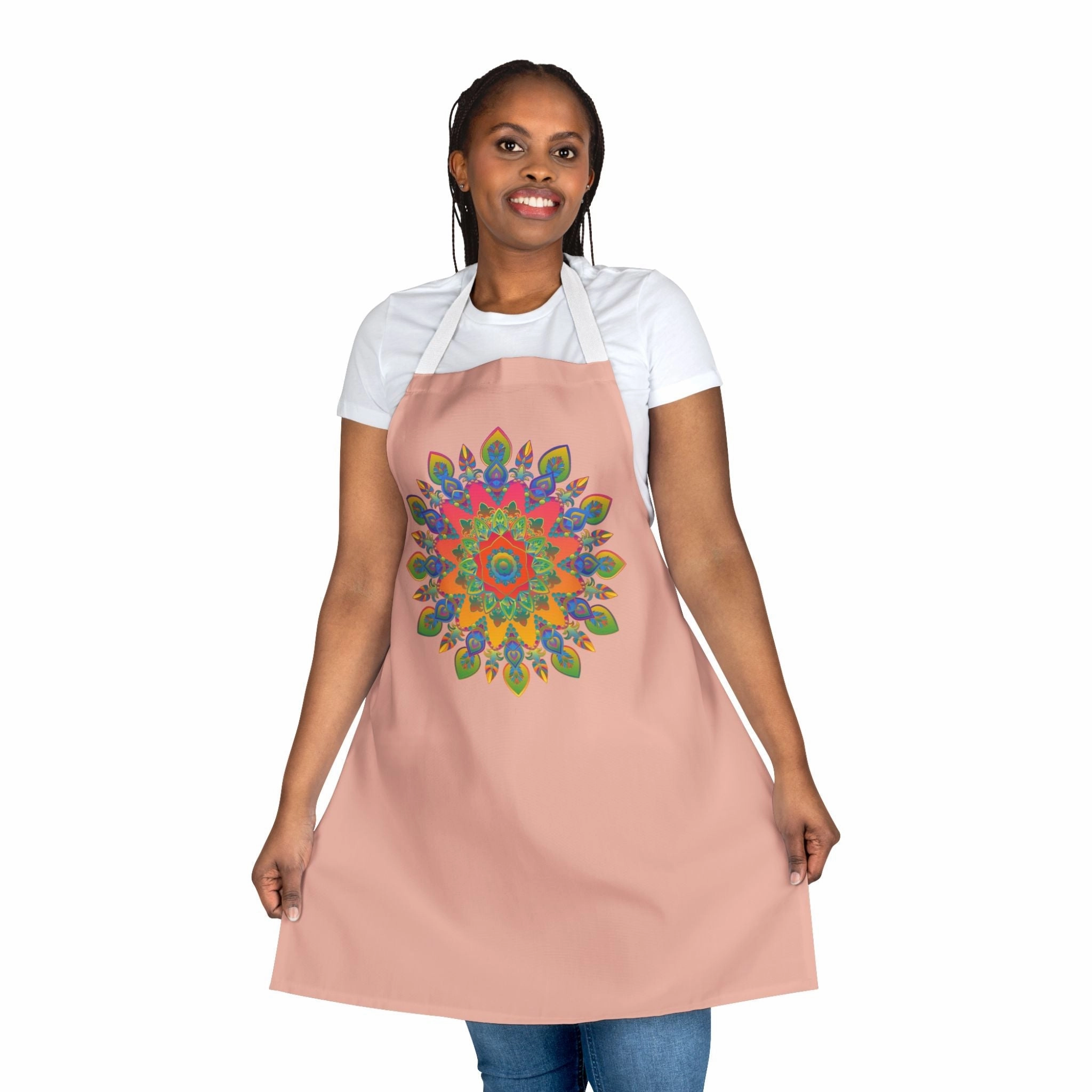 Mandala Peach Apron - Colorful Kitchen Decor