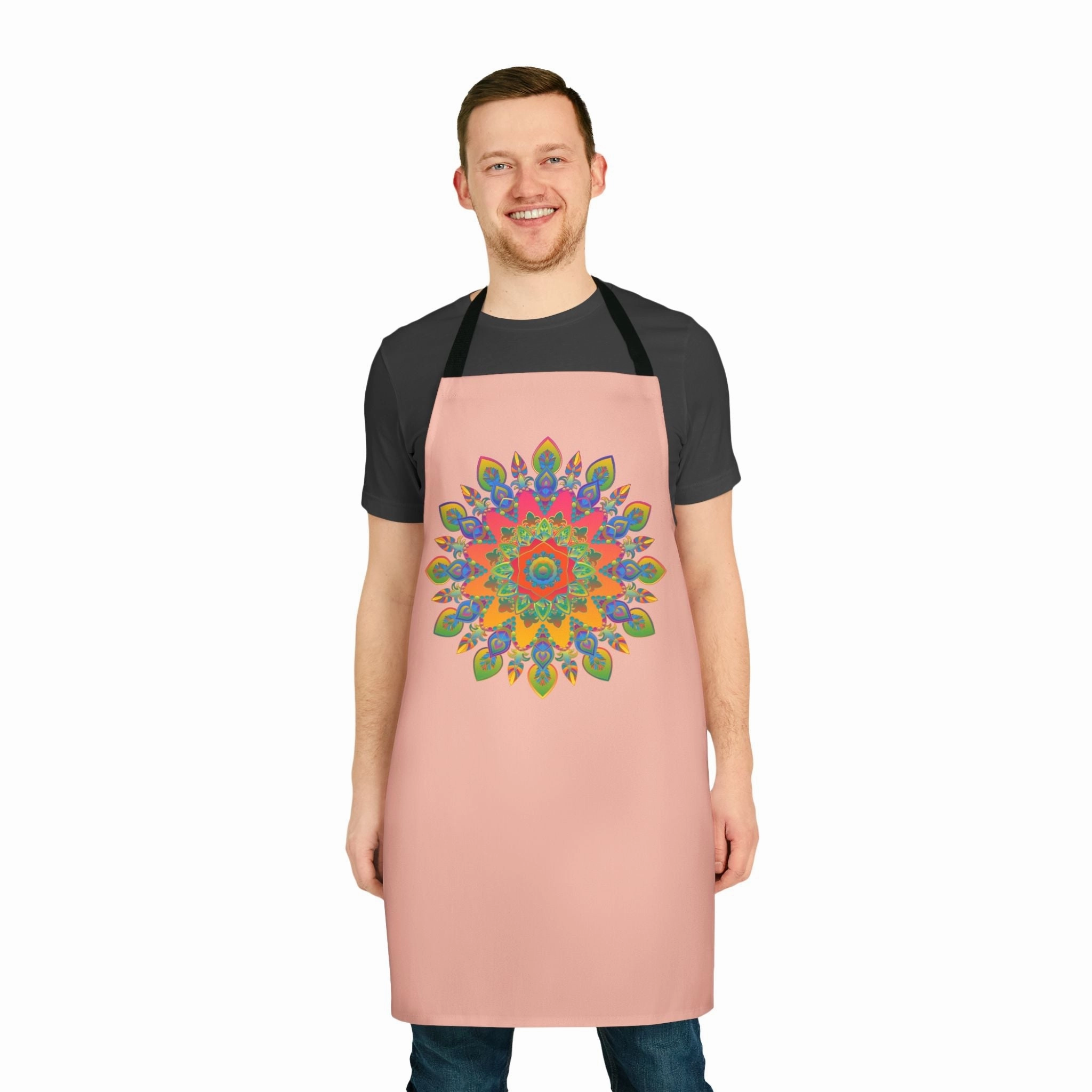 Mandala Peach Apron - Colorful Kitchen Decor