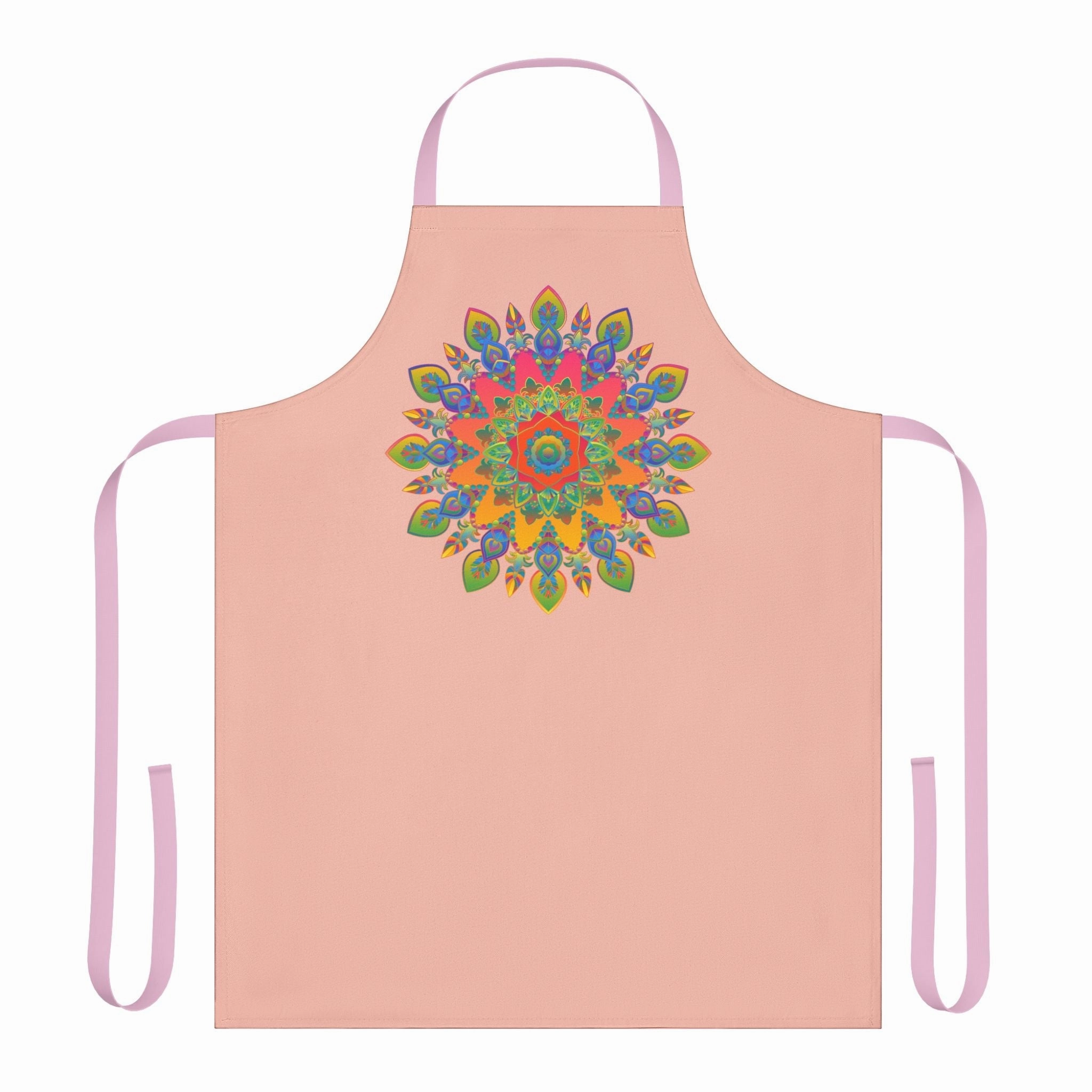 Mandala Peach Apron - Colorful Kitchen Decor