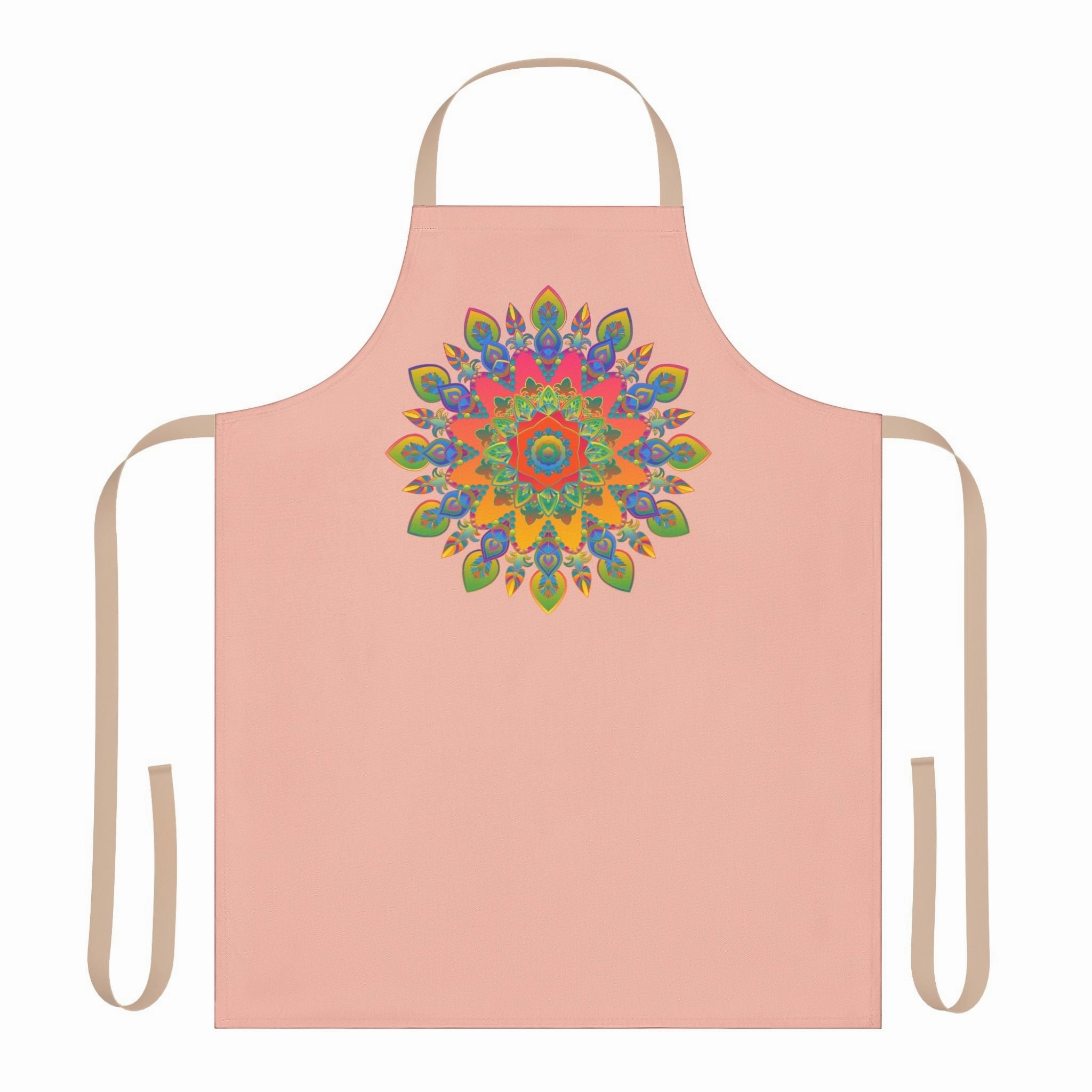 Mandala Peach Apron - Colorful Kitchen Decor