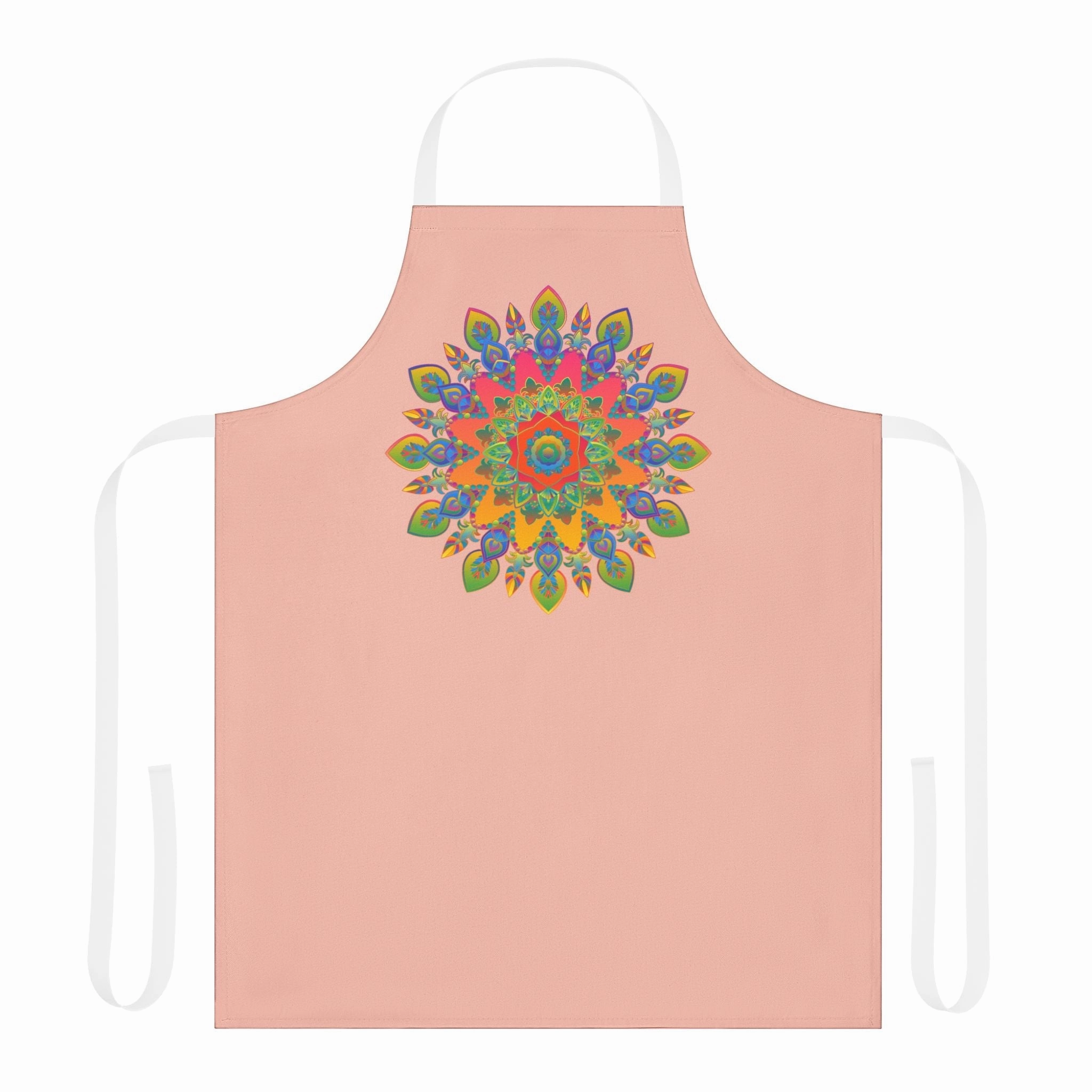 Mandala Peach Apron - Colorful Kitchen Decor