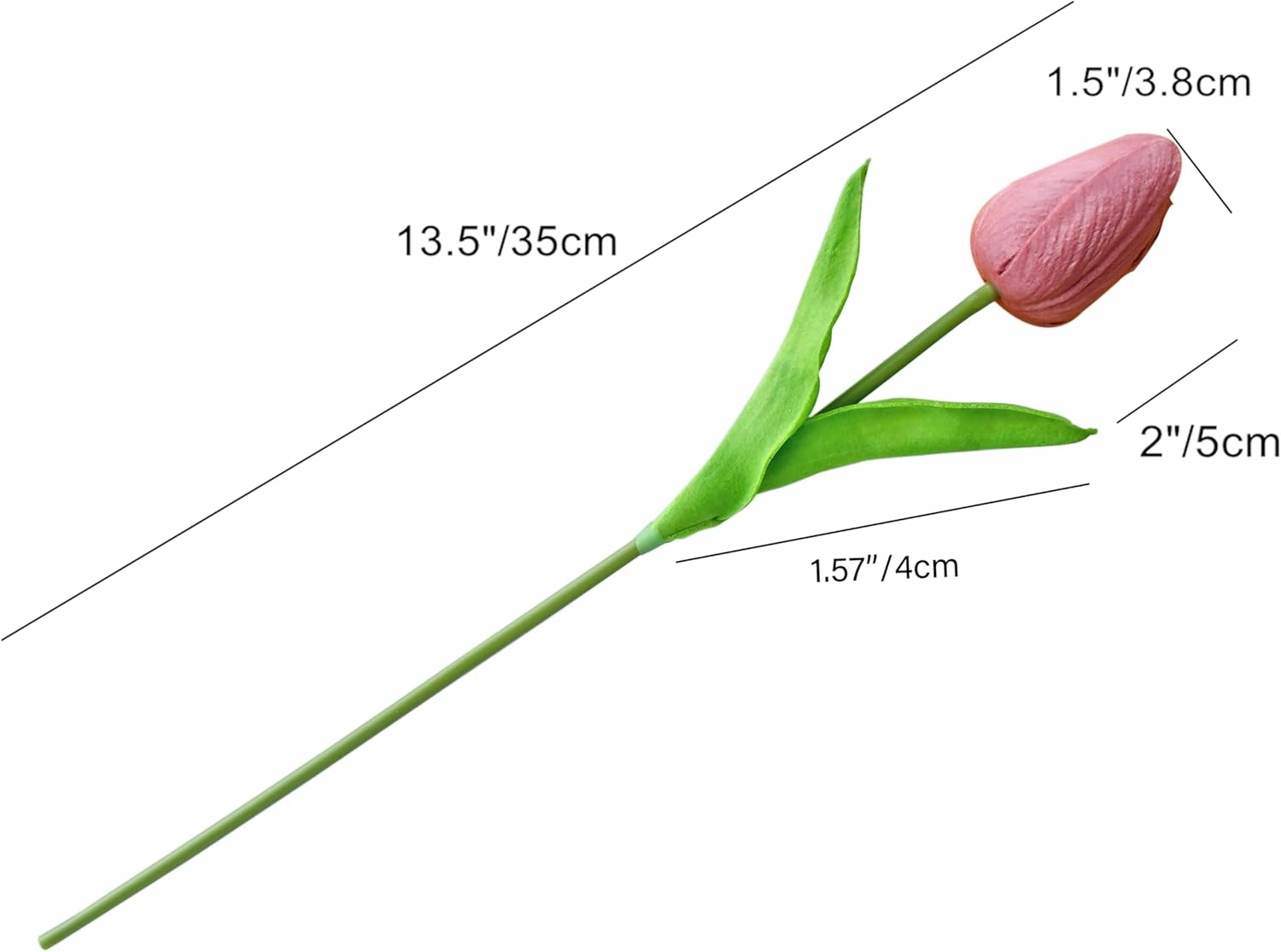 Mandy's 20pcs Mauve Artificial Tulip Silk Fake Flowers 13.5" for New Year Spring Mother's Day Easter Gifts in Bulk Home Kitchen Wedding Decorations
