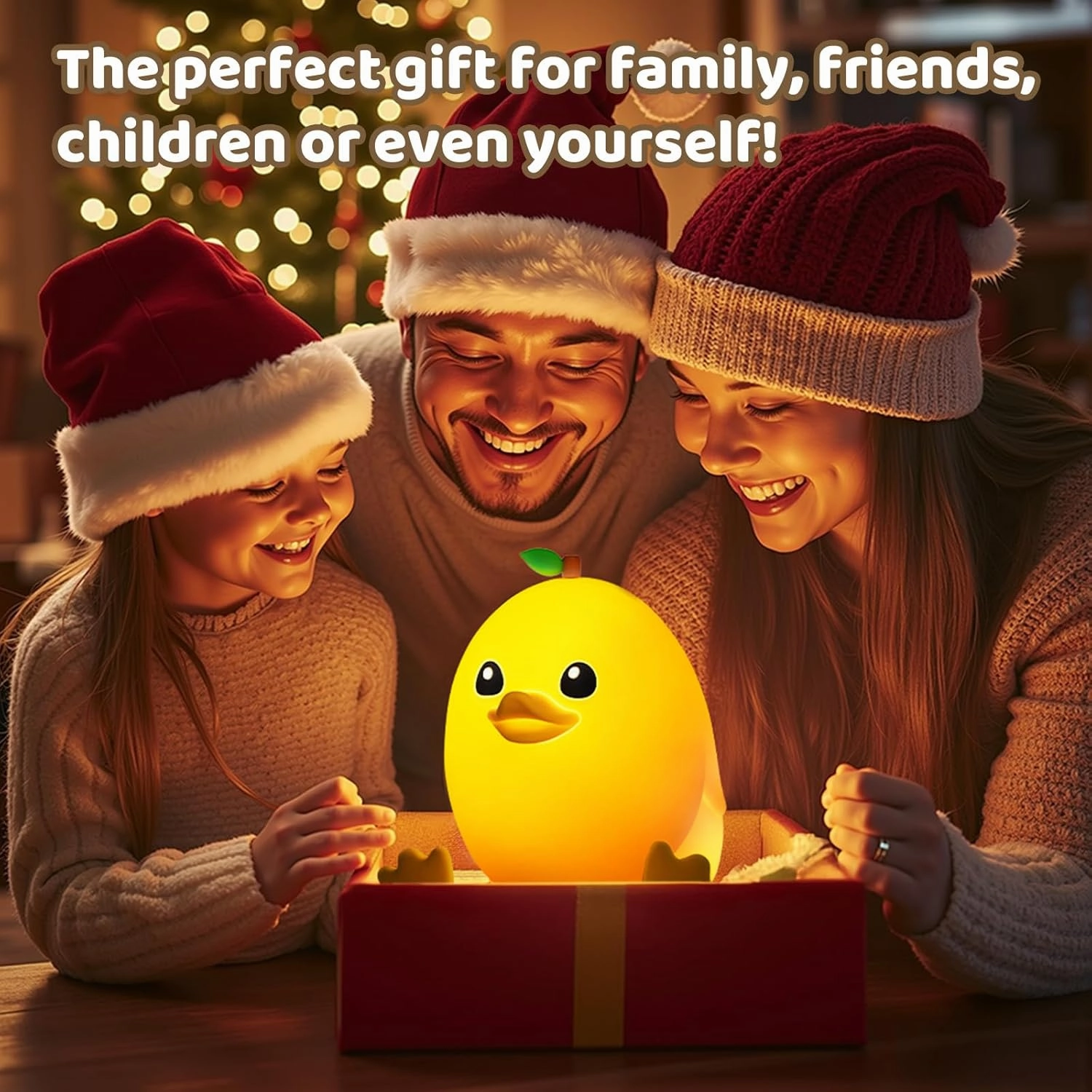 Mango Duck Night Light for Kids, 3 Level Dimmable Cute Duck Lamp with Remote Control, Silicone Kids Night Light, 1200 mAh Rechargeable, Bedside Lamp for Nursery Room Decor, Baby Gifts
