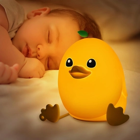 Mango Duck Night Light for Kids, 3 Level Dimmable Cute Duck Lamp with Remote Control, Silicone Kids Night Light, 1200 mAh Rechargeable, Bedside Lamp for Nursery Room Decor, Baby Gifts