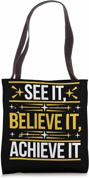 Manifestation Vision Board Goal Setting Dream Big Visualize Tote Bag
