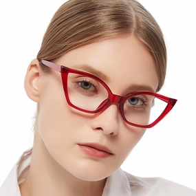 MARE AZZURO Cat Eye Reading Glasses Women Cute Readers 0 1.0 1.25 1.5 1.75 2.0 2.25 2.5 2.75 3.0 3.5 4.0 5.0 6.0 (Red, 275)