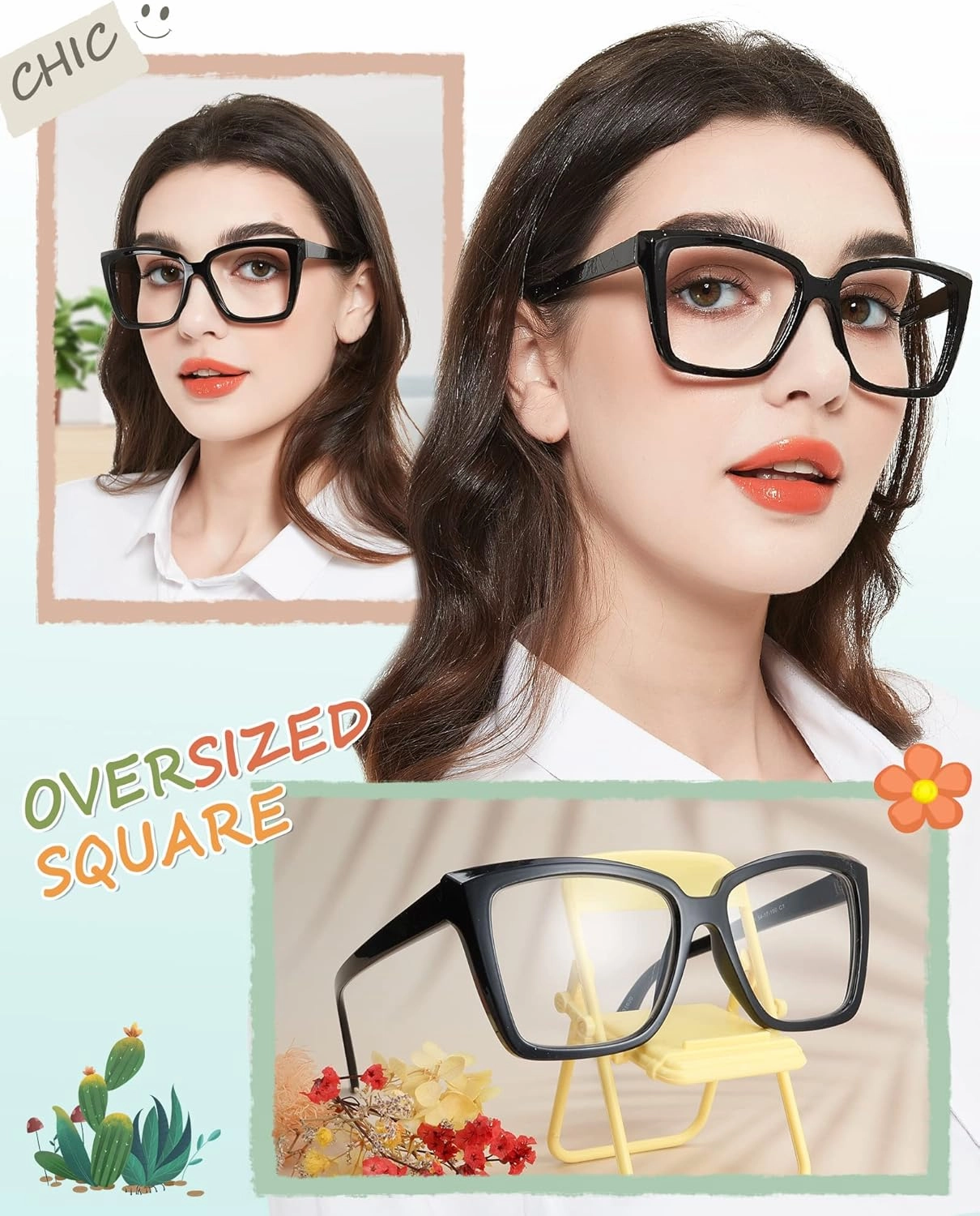 MARE AZZURO Oversized Reading Glasses Women Fashion Large Readers 1.0 1.25 1.5 1.75 2.0 2.25 2.5 2.75 3.0 3.5