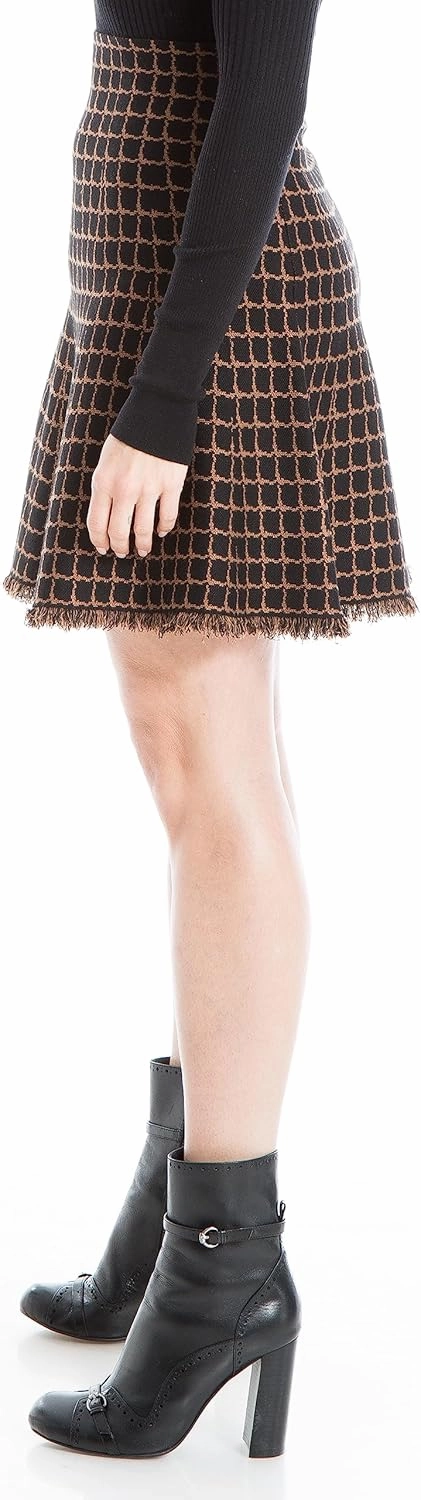 Max Studio Women's Skater Style Knit Jacquard Flared Mini Sweater Skirt