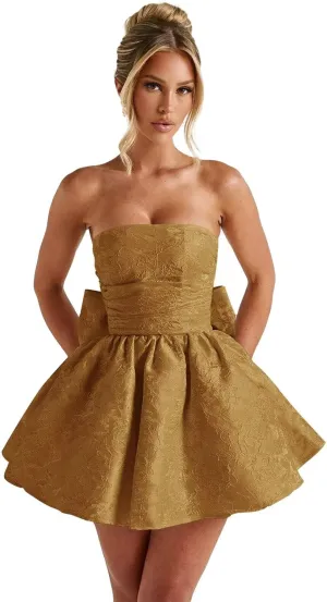 Maxianever 2025 Strapless Homecoming Dresses for Teens Short Satin Jacquard Mini A-Line Prom Cocktail Gowns