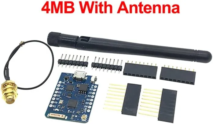 Mayata WEMOS D1 Mini Pro 4MB/16MB External Antenna Connector NodeMCU Based esp8266 Series Antenna ESP-8266EX CP2104 Development Board (Development Board   Antenna 32MBIT=4MB)