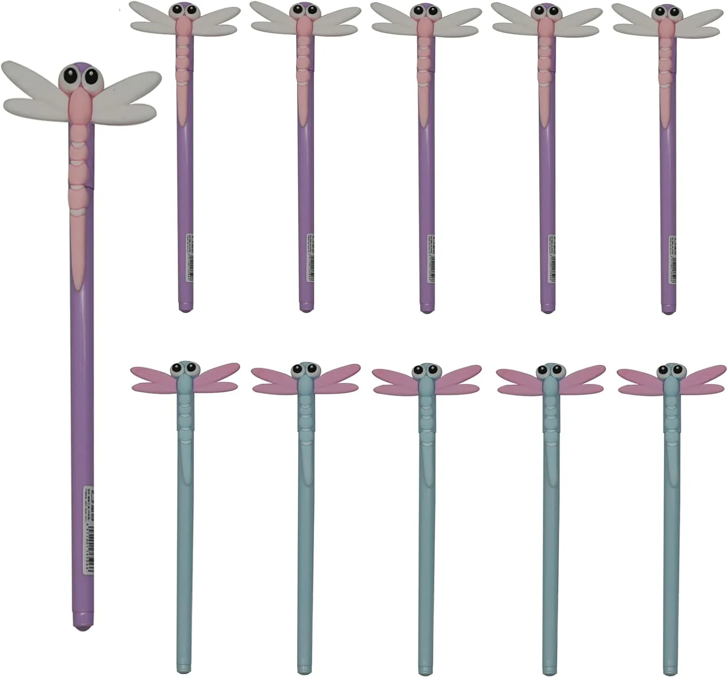 Maydahui 30 PCS Simulation Dragonfly Rollerball Gel Pens Creative Insect Pen Novelty Animal Pens Soft Silicone Black Ink for School Party Office