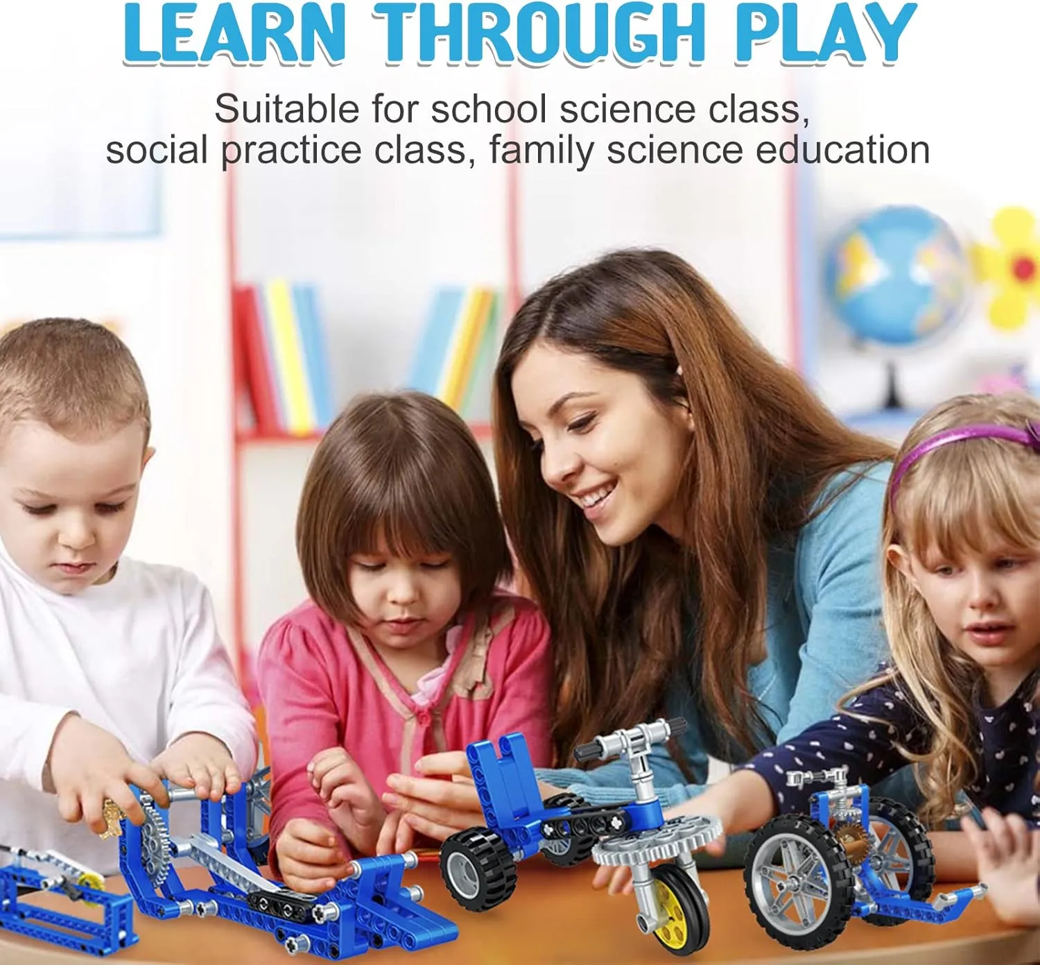 Mechanical Building Toys for Boys Age 8-12, 50 STEM Projects for Kids Ages 8-12 with 325 PCS Building Blocks, STEM Toys for 6 7 8 9 10 Year Old Boys, Science Kit Birthday Xmas Gifts for Kids 6 