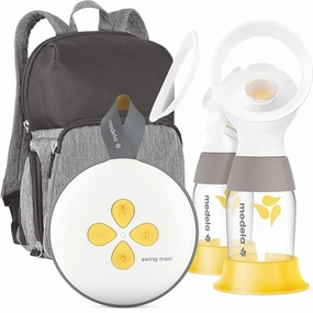 Medela Breast Pump | Swing Maxi Double Electric | Portable Breast Pump | USB-C Rechargeable | Bluetooth | Closed System | with Carry Bag