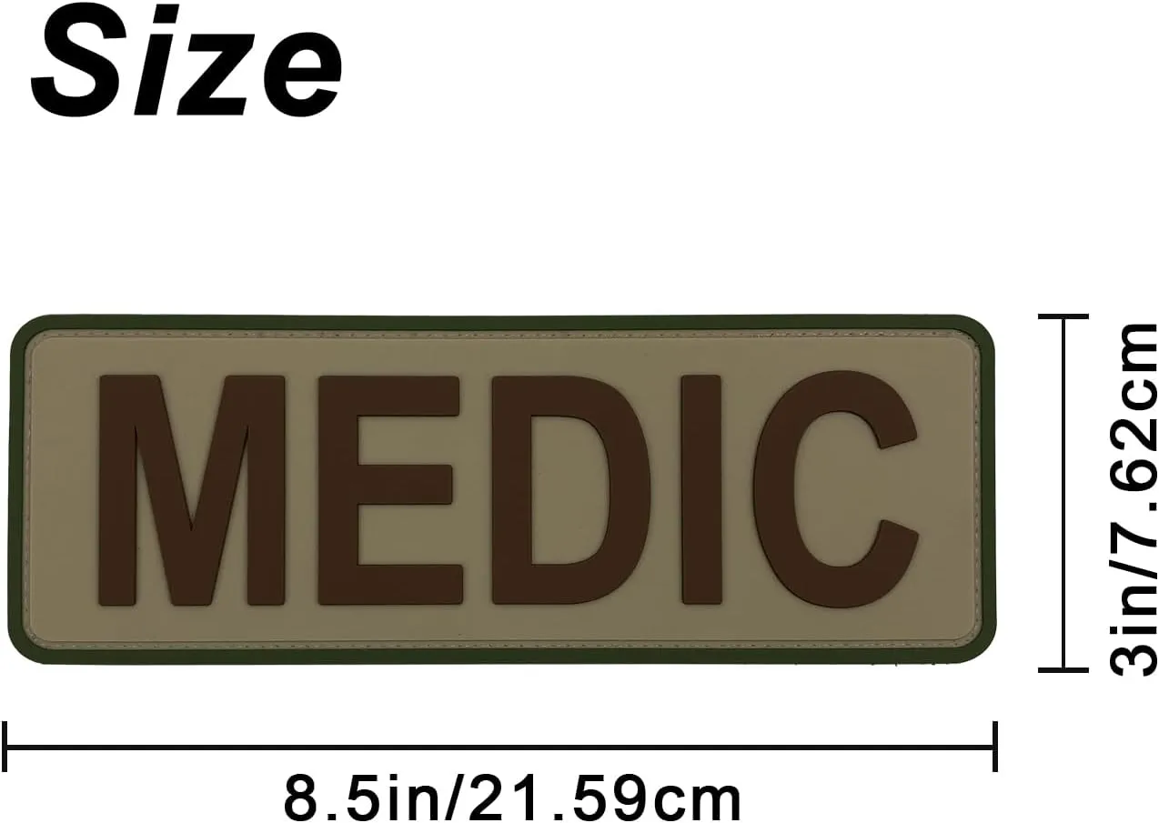 Medic Patch PVC Patch with Hook Fastener Back for Cap Hat Vest Jacket Clothing Bag Backpack Plate Carrier