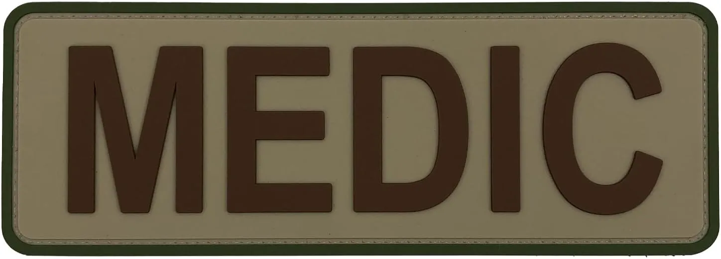 Medic Patch PVC Patch with Hook Fastener Back for Cap Hat Vest Jacket Clothing Bag Backpack Plate Carrier