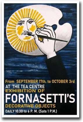 MEIXI MOBILE Canvas Painting Posters Wall Art Picture Prints Of A 1959 Vintage French Exhibition Poster For Works By Fornasetti Kitchen Bar Dining Room Wall Decoration 16x24inch without Frame