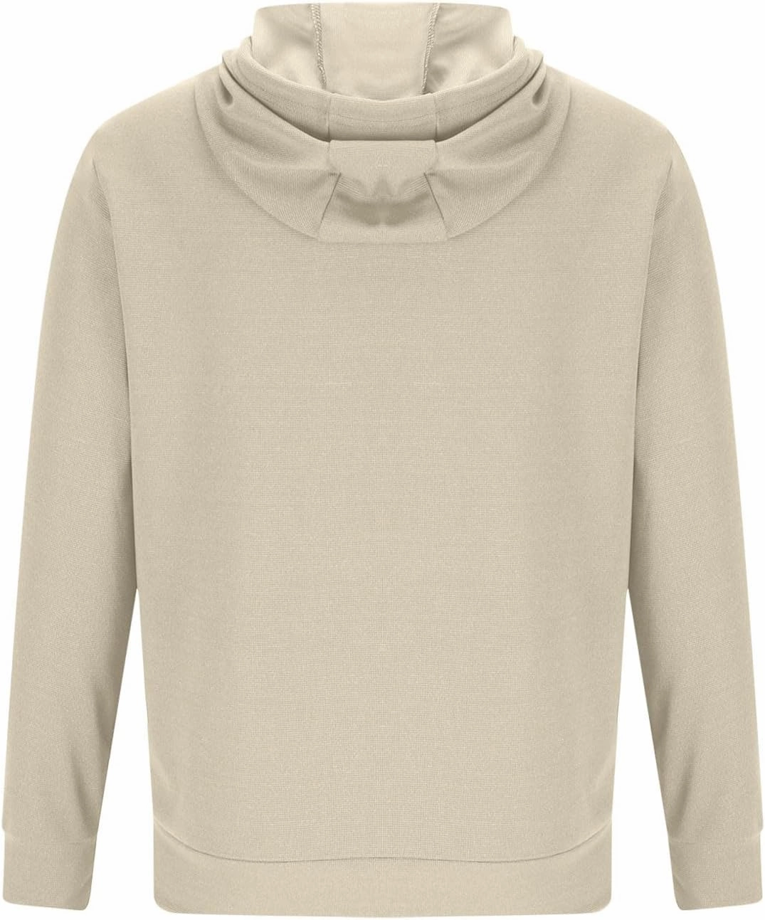 Men Hoodies Waffle Knit Solid Color Fashion Sweatshirts Long Sleeve Comfy Lightweight Hooded Sweatshirt
