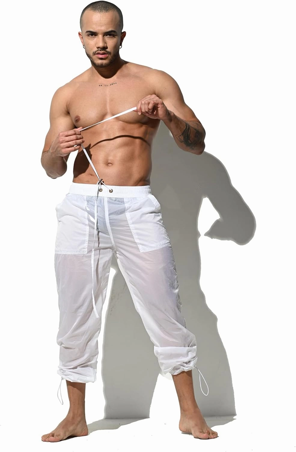 Men's Lightweight Translucency Solid Beach Pants UV Blocking B1129
