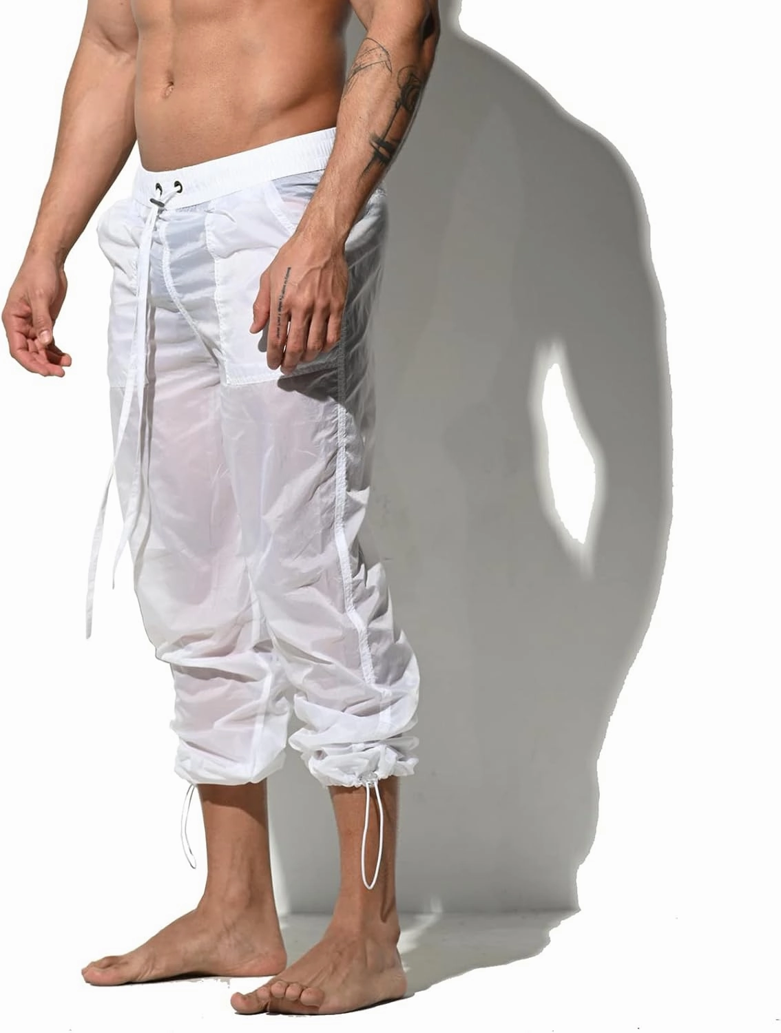 Men's Lightweight Translucency Solid Beach Pants UV Blocking B1129