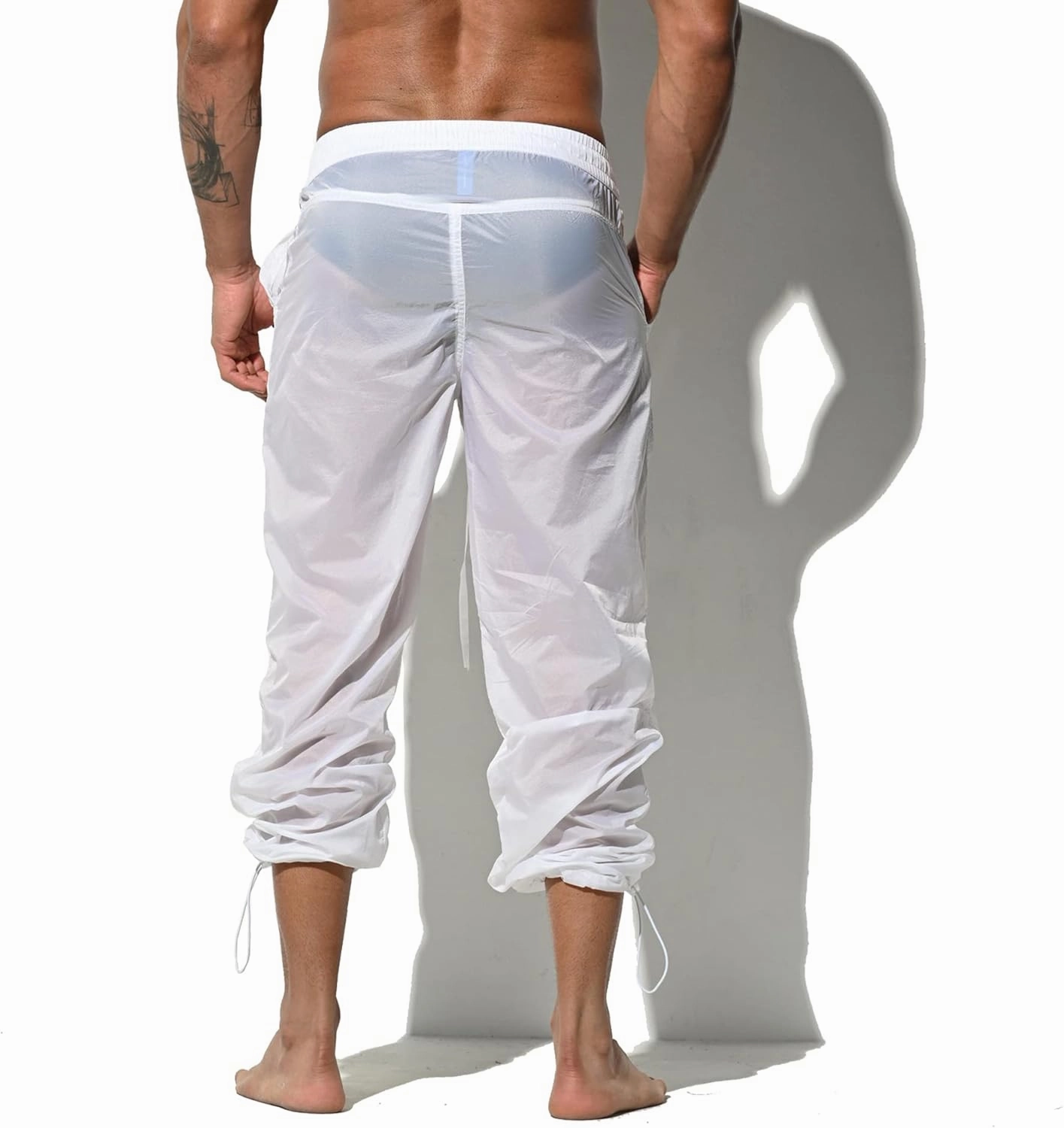 Men's Lightweight Translucency Solid Beach Pants UV Blocking B1129