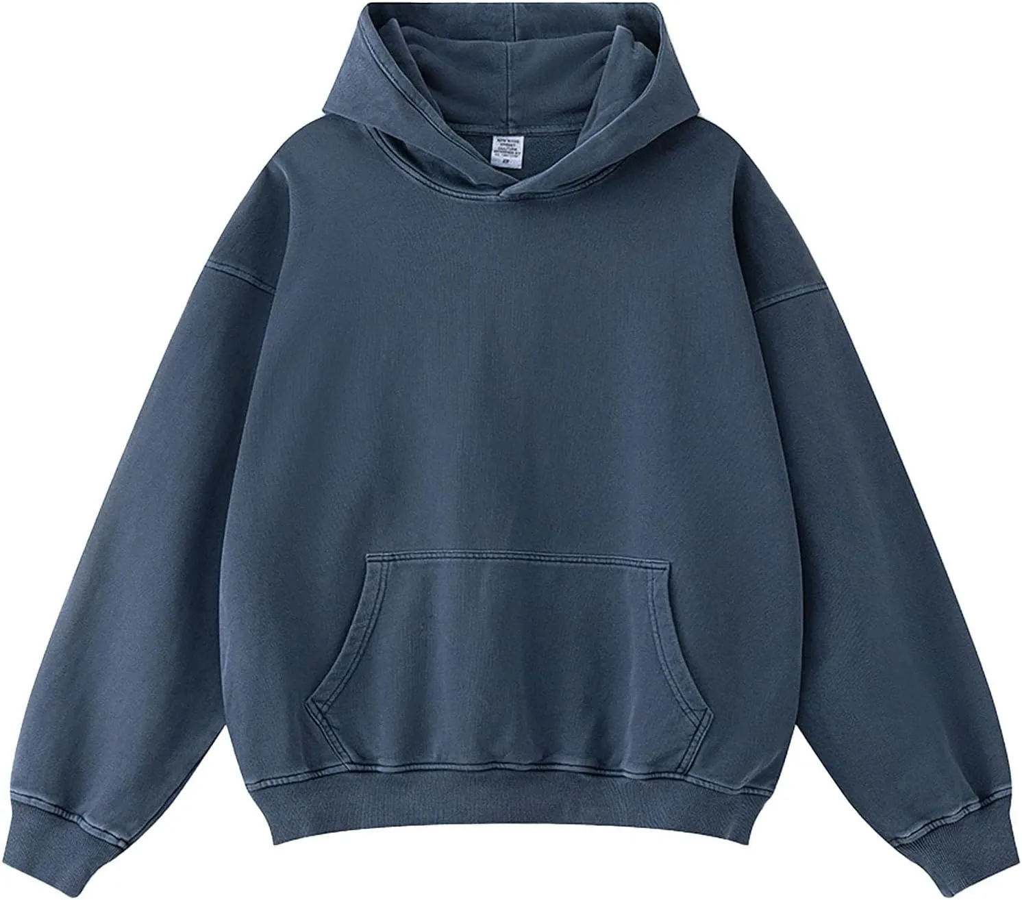 Mens Oversized Cotton Heavyweight Vintage Washed Hoodie Couples Streetwear