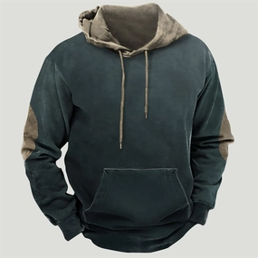 Mens 2024 Fall Fashion Sweatshirt Long Sleeve Solid Color Hoodie Drawstraing Vintage Loose Sweatshirts