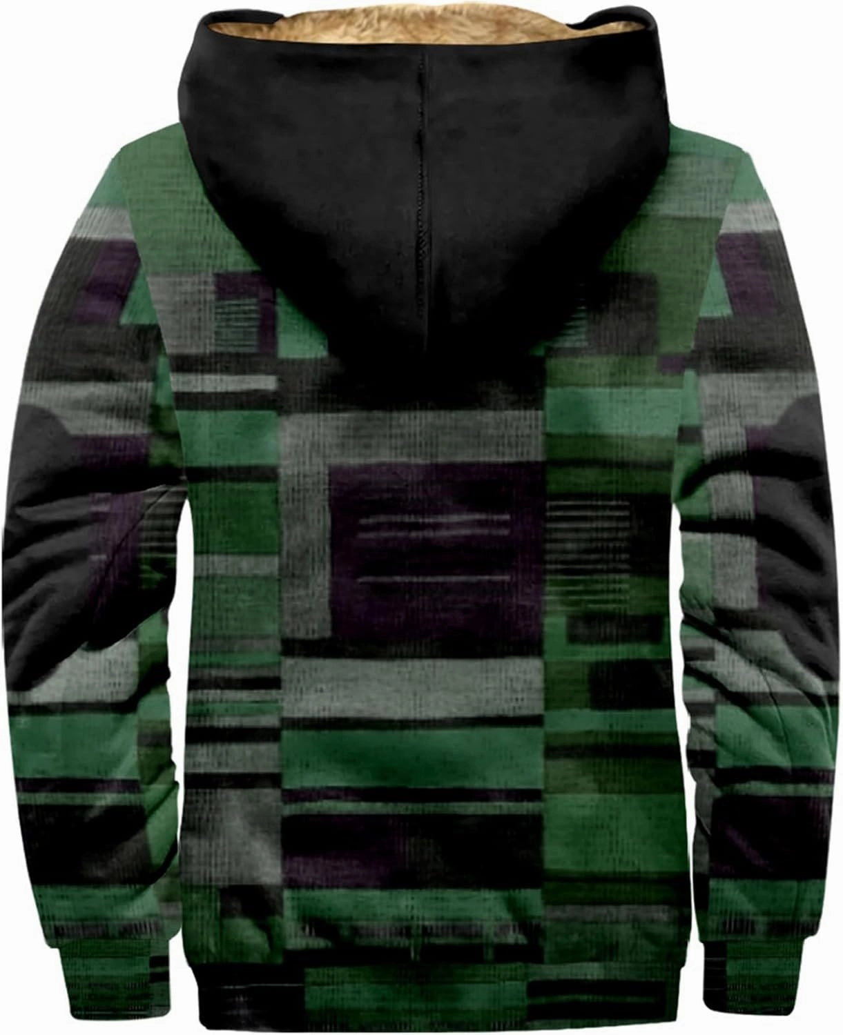 Mens Vintage Fleece Jacket Sherpa Lined Winter Coats Fall Winter Puffer Jacket Windproof Casual Hoodies with Pocket