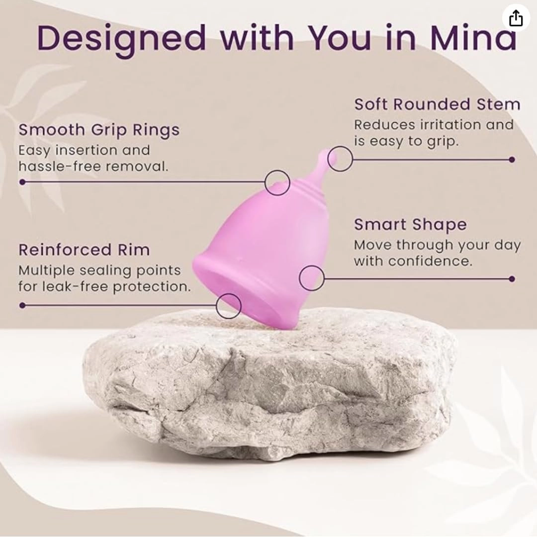 Menstrual Cup Kit - Reusable Tampon, Pad, and Disc Alternative - 12-Hour Wear - Soft, Flexible Medical-Grade Silicone Menstrual Cups for Leak-Free, Comfortable Protection (2 Large Cups)