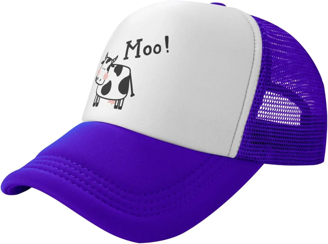Mesh Dad Hat Adjustable Washed Cute Cow Moo Baseball Dad Cap Funny Distressed Ball Trucker Cap for Women Men