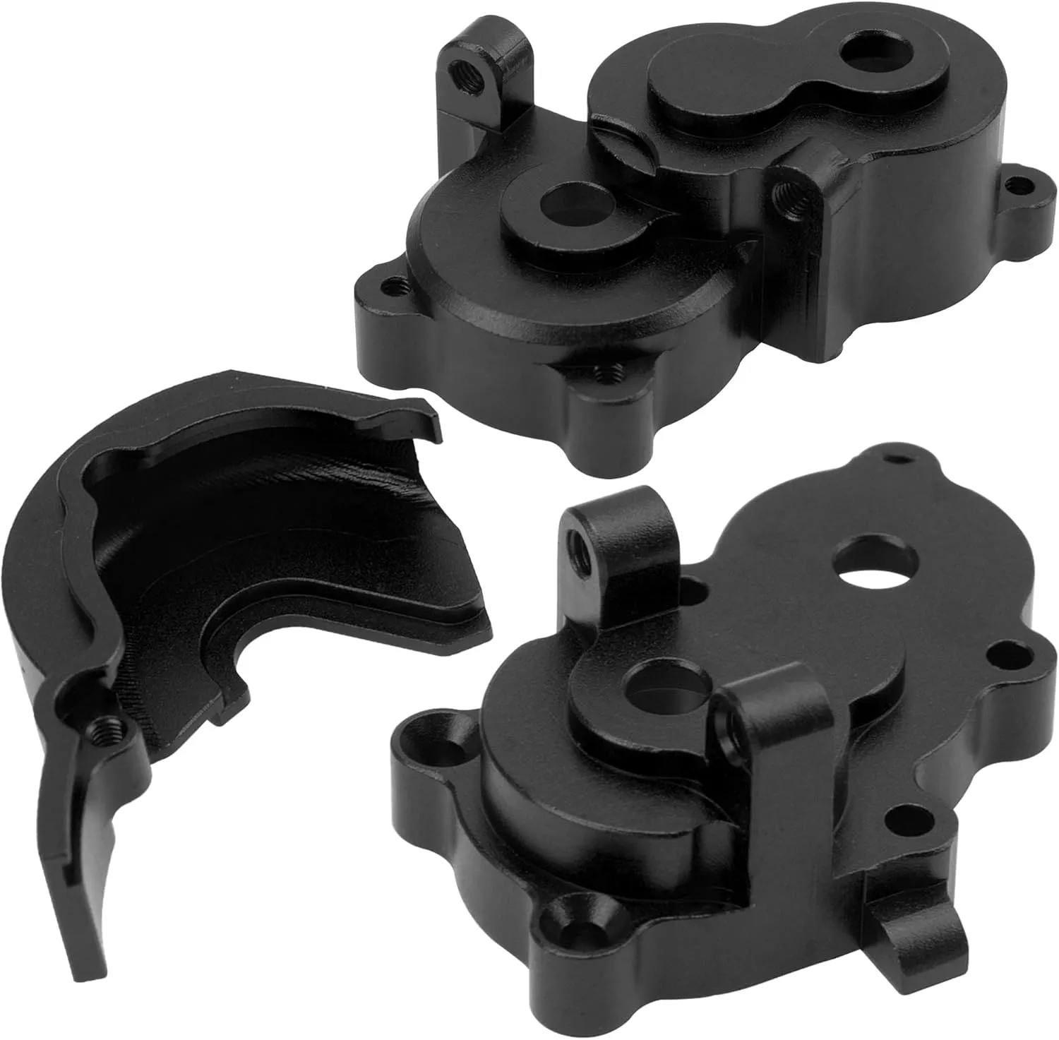 Metal Center Gearbox Transmission Housings Compatible with 1/16 Traxxas E-Revo 71054 VXL Mini Slash 4WD 70054 Mini Summit RC Car (Black)