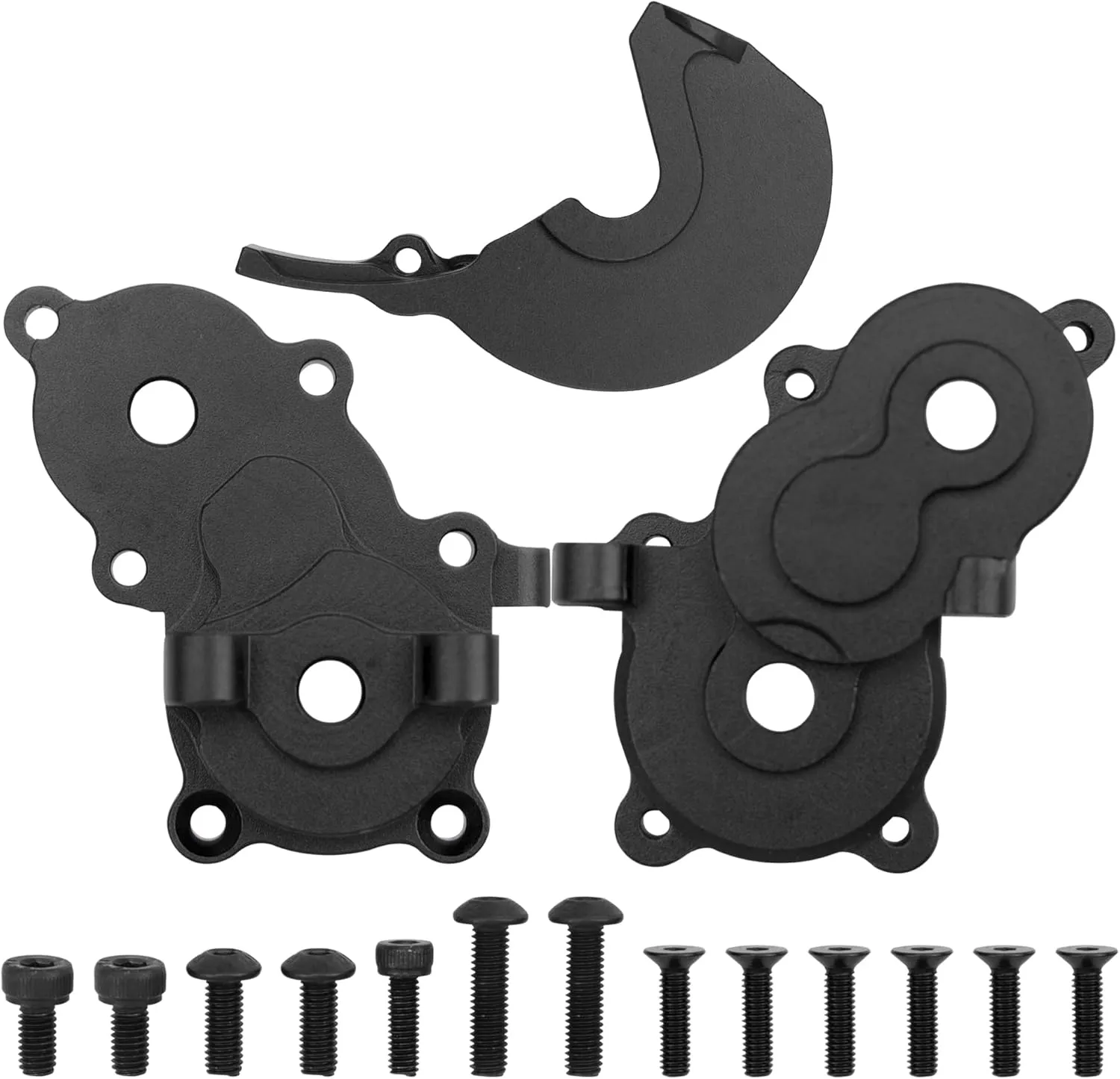 Metal Center Gearbox Transmission Housings Compatible with 1/16 Traxxas E-Revo 71054 VXL Mini Slash 4WD 70054 Mini Summit RC Car (Black)