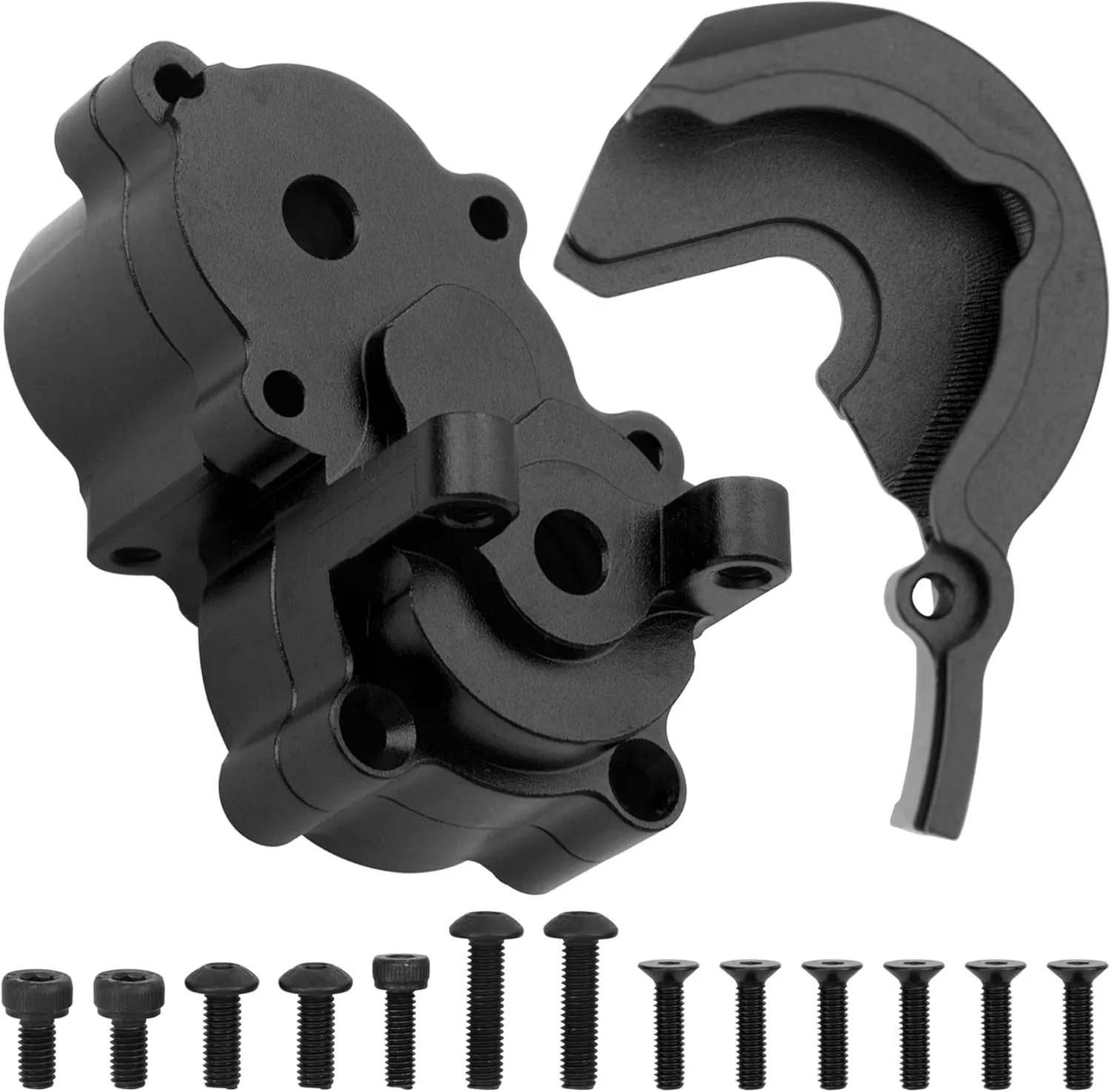 Metal Center Gearbox Transmission Housings Compatible with 1/16 Traxxas E-Revo 71054 VXL Mini Slash 4WD 70054 Mini Summit RC Car (Black)