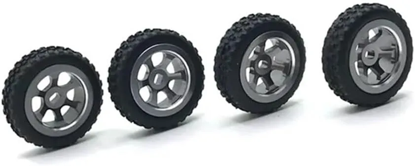 Metal Upgrade Racing Wheel Soft Tire Skin Compatible with 1/28 284131 K969 K979 K989 K999 P929 P939 Mini-D Mini-Q Mini-Z RC Car Parts(Dark Grey)
