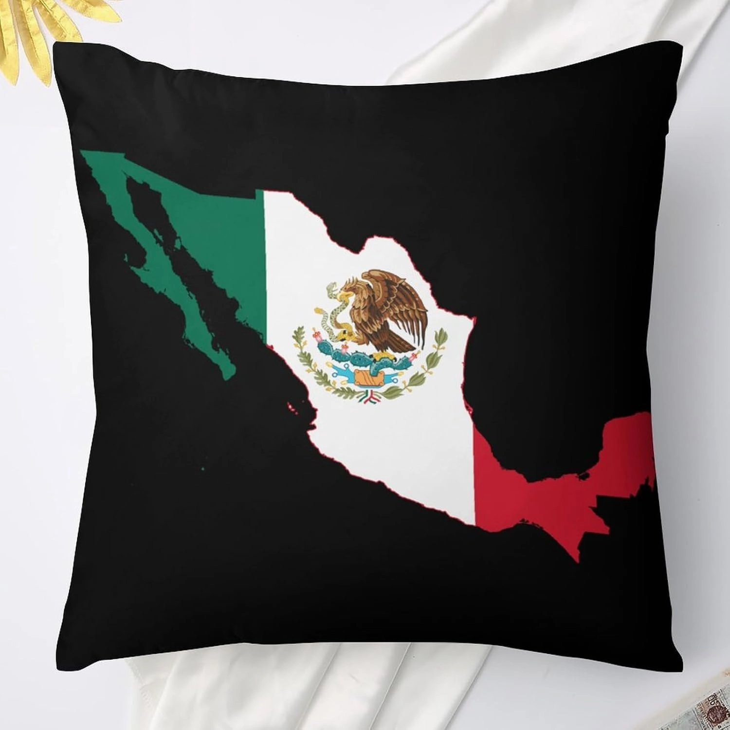 Mexico Flag Map Throw Pillow Covers Square Cushion Case Printed Decorative for Couch Sofa Car Living Room