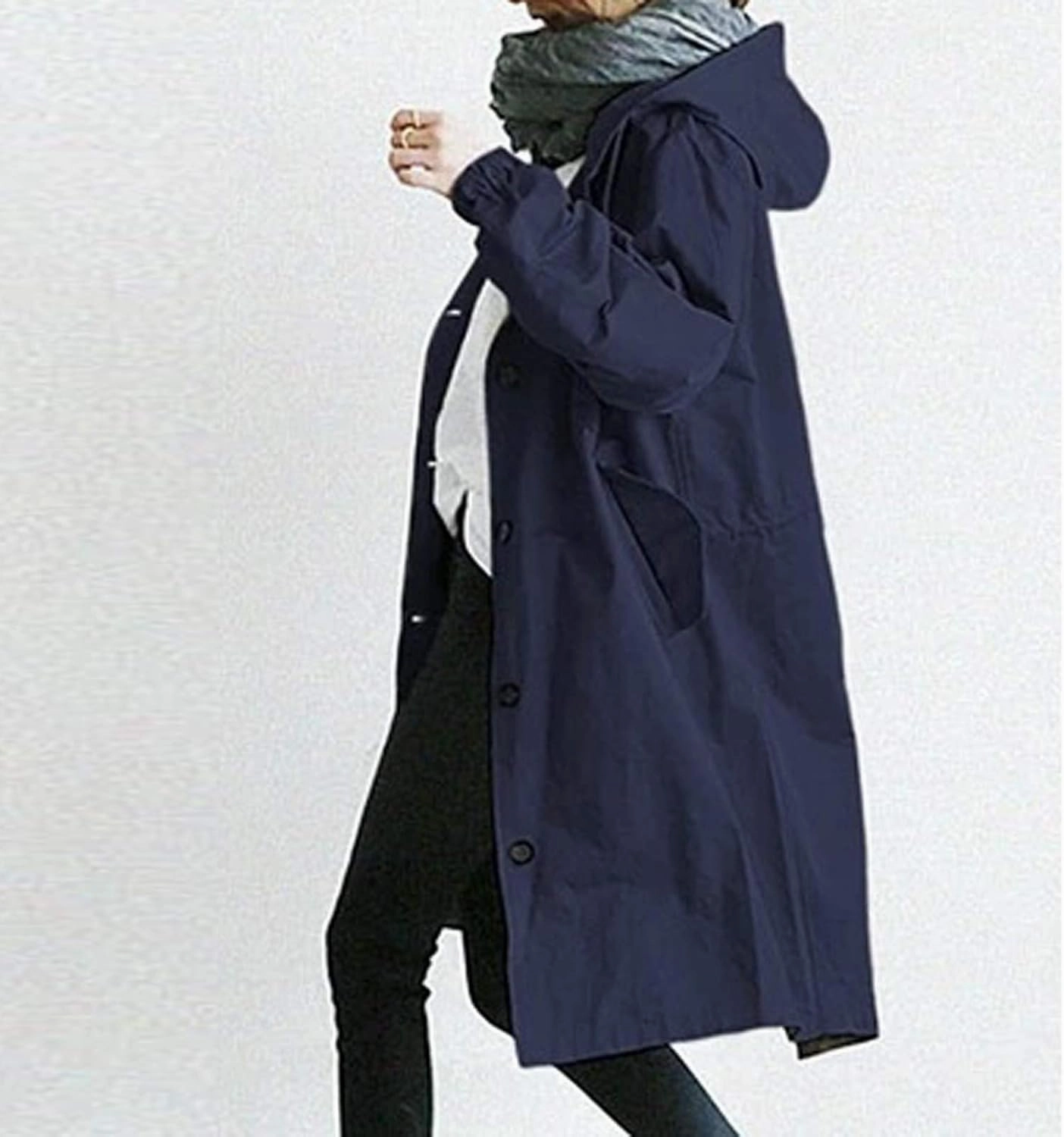 Mid Long Classic Lapel Windproof Womens Elegant Windbreaker Wild Winter Women'S Coat Belted Outerwear Casual Jackets