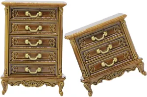 Milisten 2pcs Scale Vintage Corner Cabinet Nightstand for Tiny House Bedroom Decor Creative Display Accessories