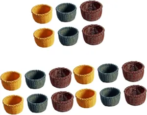 Milisten 3sets Mini House Basket Set Small Storage Containers for Dollhouse Decor Woven Basket Ornament Miniature Furniture Decor 6pcs*3