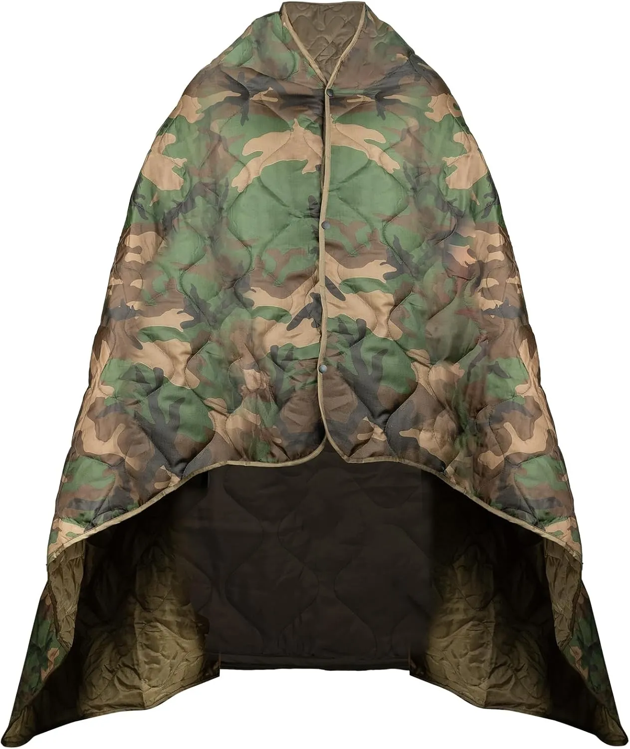 Military Poncho Liner 55”x 79” Camping Blanket Insulation Compact Waterproof for Travel Stadium Outdoor Camping