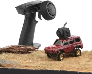 MINGCHUAN SNT&DIATONE Remote Control Car RC Car 1:64 Y60 1/64 2.4G 4WD Metal Mini Off-Road Vehicle Led Headlight 5ch Mini RC Remote Control Car Gift (FPV Car TX Red)