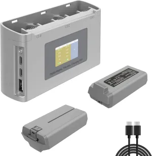 Mini 4K/Mini 2 Battery 2Pack with Charging Station, Intelligent Batteries for DJI Mini SE with Display Two-Way Charging Hub, 2400mAh 7.7V 31Mins Flight Time Rechargeable Battery
