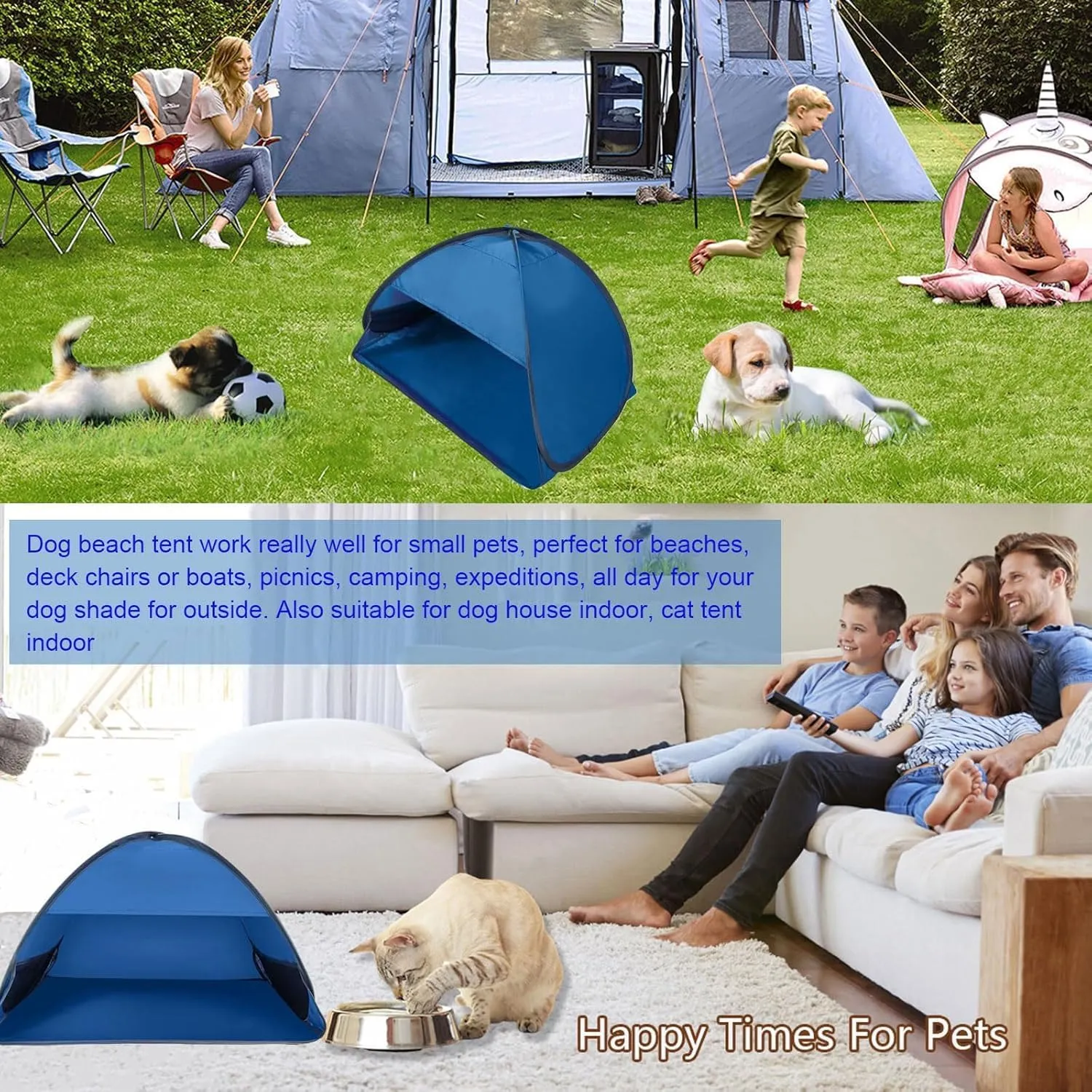 Mini Beach Tent,Laptop Sun Shade,Dog Shade for Outside,Laptop Tent,for Working Outside,Head Pop Up Canopy,Automatic Portable Mini Pop Up Tent for Camping Hiking Picnic (Blue)